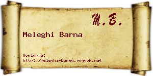 Meleghi Barna névjegykártya